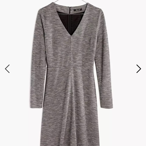 Madewell Bridgewalk V-Neck Long Sleeve Dress Size 10 - Picture 3 of 8